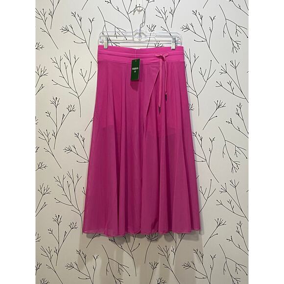 NWT HALARA High Waisted Drawstring Skirt Skort Sheer MEDIUM Strawberry Moon NEW - Picture 2 of 8